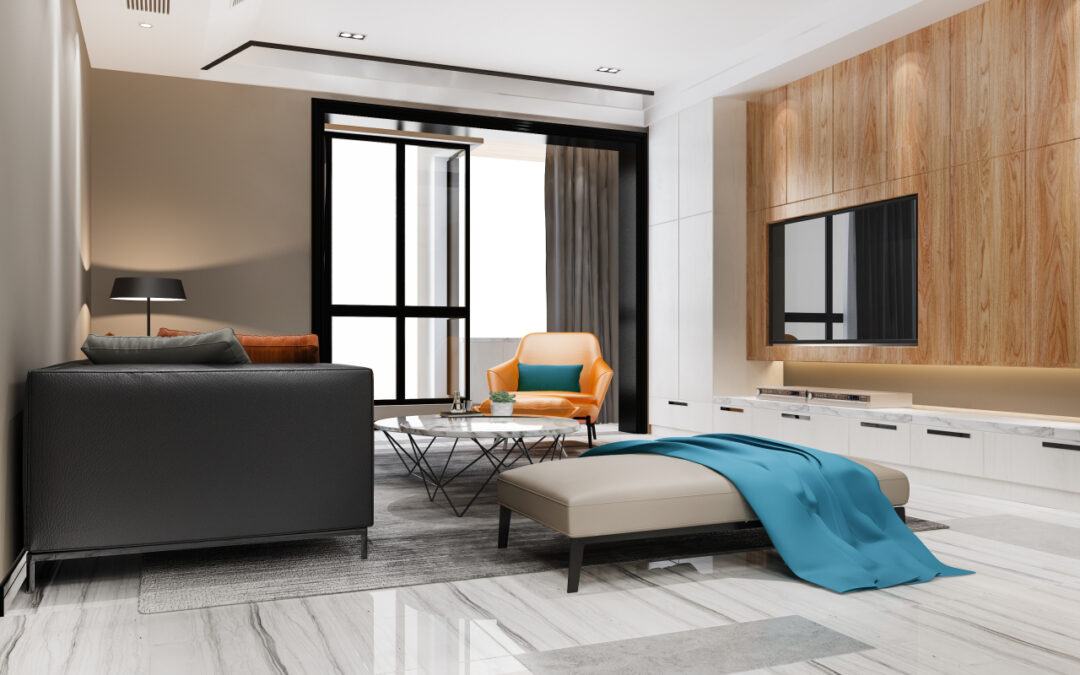 Duże płytki w salonie – jak optycznie powiększyć przestrzeń?